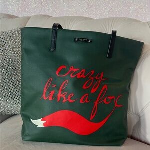 Kate Spade crazy like a fox Dark Green Tote bag